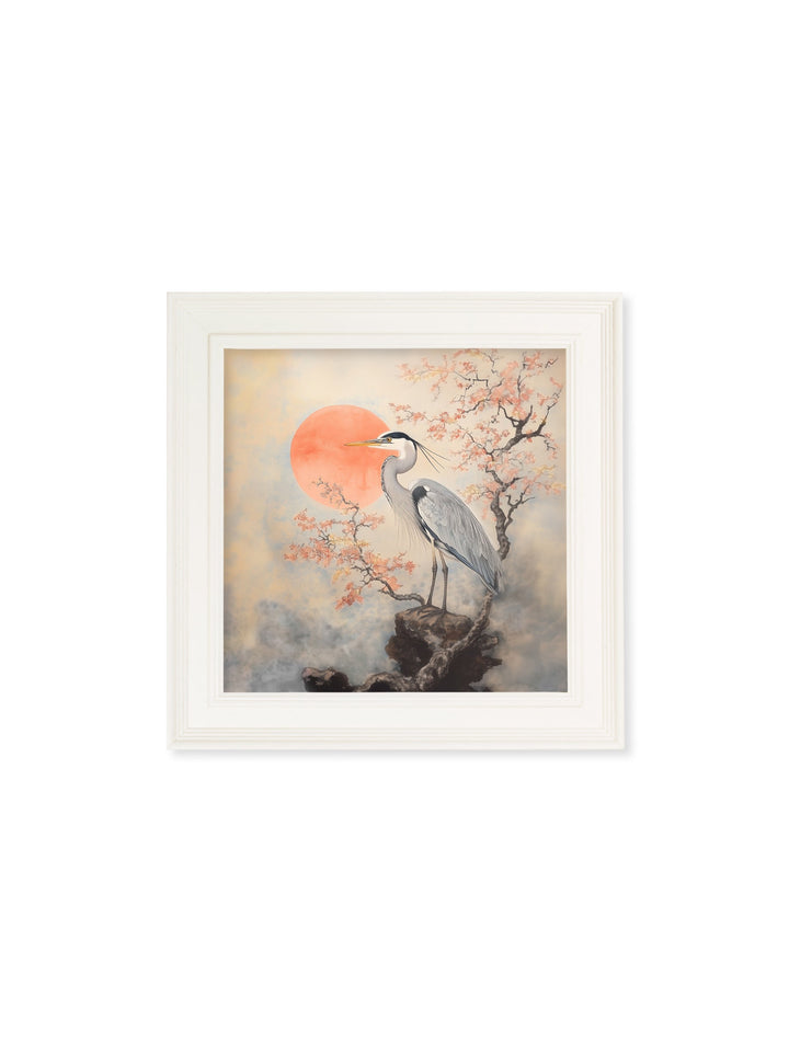 Japanese Twin Herons - Cream Hurstwood Square Frame