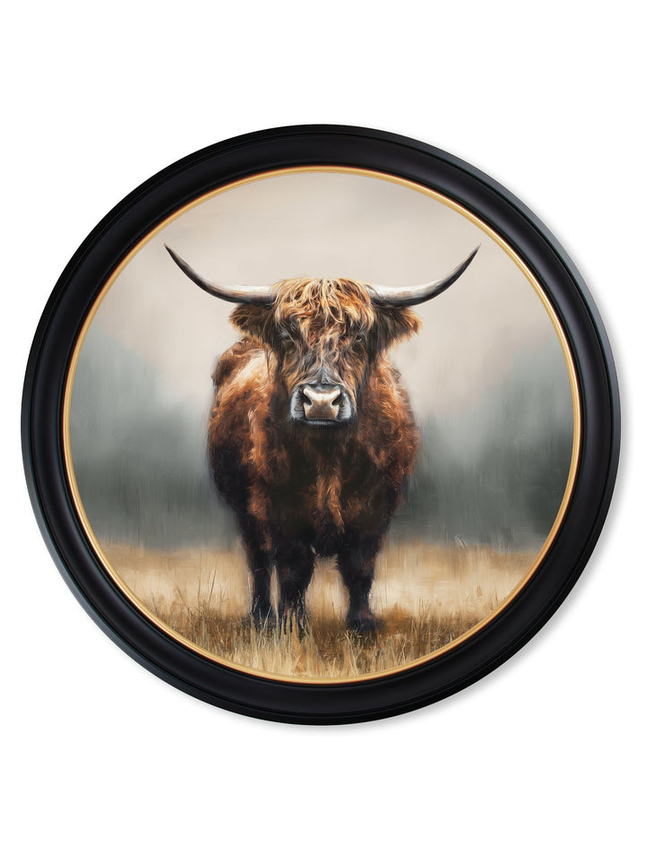 Highland Cow - Oxford Round Frame