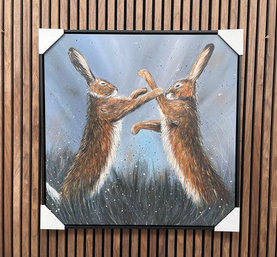 Boxing Hares By Nicola Jane Rowles *PUBLISHERS SAMPLE* - TheArtistsQuarter