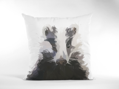 Badger Cushion By Aimee Linzi - TheArtistsQuarter