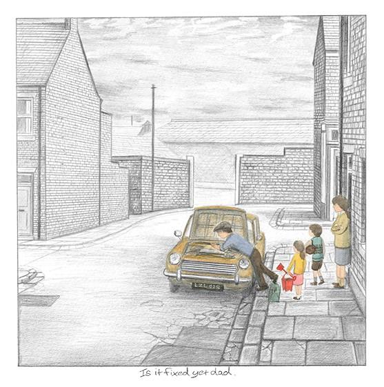 Is It Fixed Yet? - Sketch by Leigh Lambert - TheArtistsQuarter