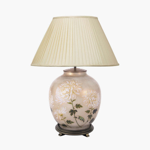 Jenny Worrall 28cm RHS Chrysanthemum Large Glass Table Lamp Base Only *STOCK DUE* - TheArtistsQuarter