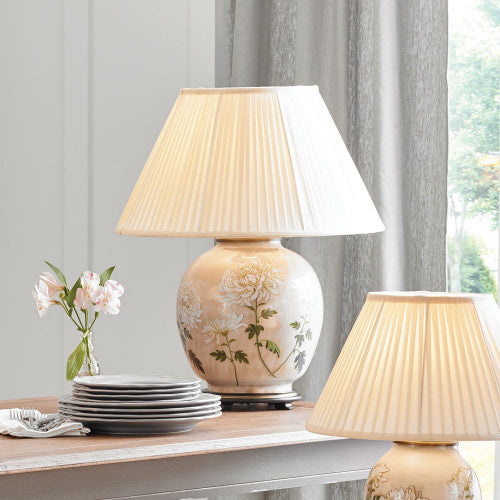 Jenny Worrall 28cm RHS Chrysanthemum Large Glass Table Lamp Base Only *STOCK DUE MAY* - TheArtistsQuarter