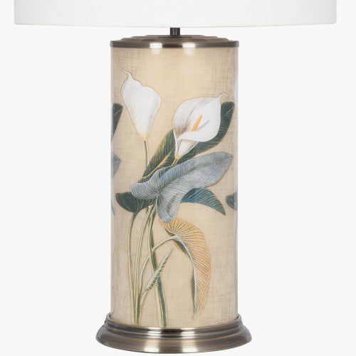 Jenny Worrall 20cm Arum Lily Large Cylinder Glass Table Lamp Base Only *AWAITING STOCK* - TheArtistsQuarter