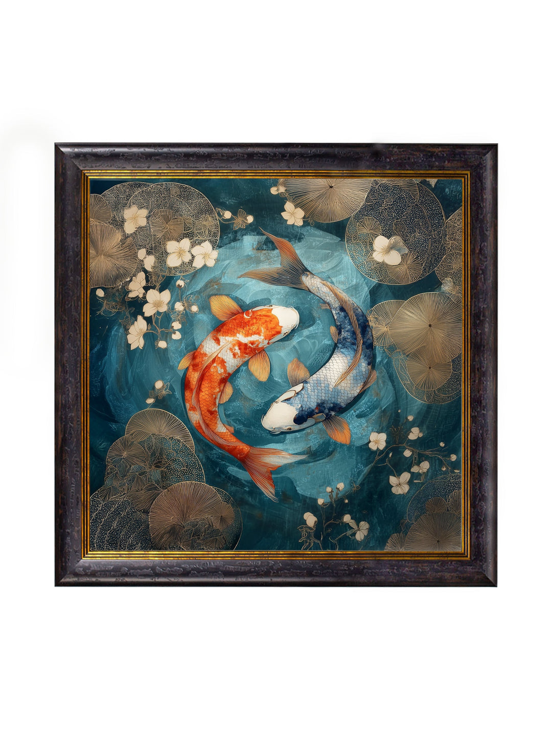 Japanese Koi Carps Dusk - Oxford Square Frame