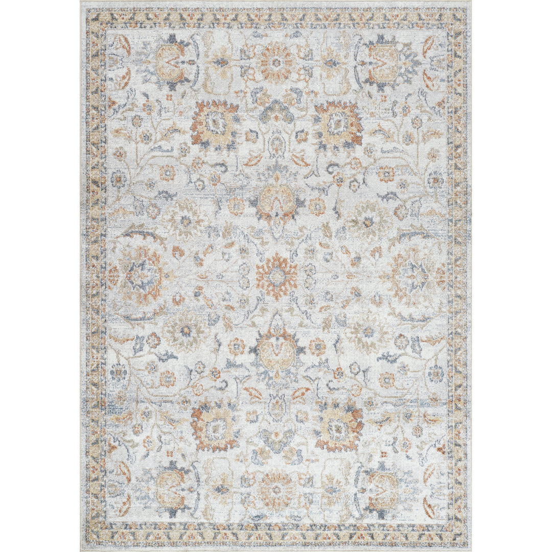 Lillian Traditional Washable Rug Grey - TheArtistsQuarter