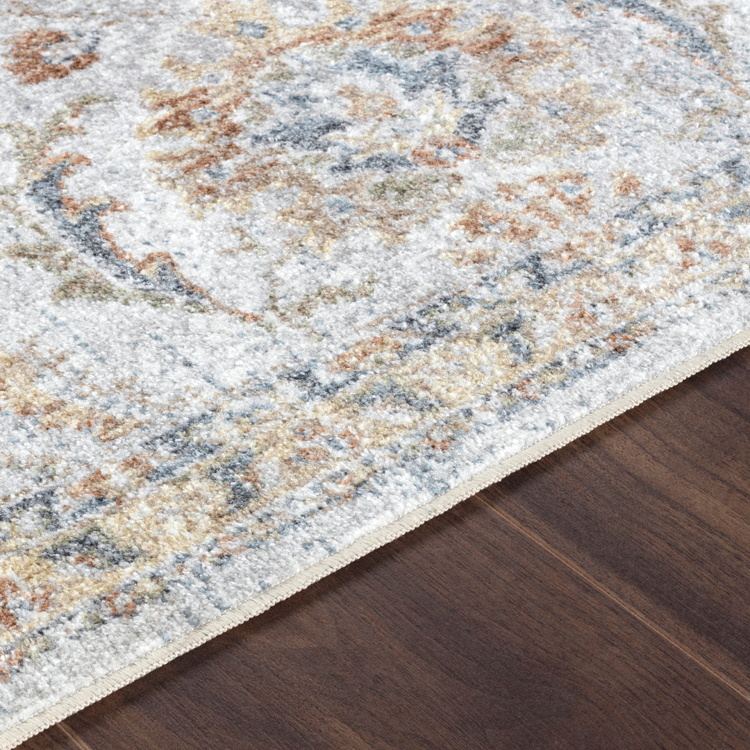 Lillian Traditional Washable Rug Grey - TheArtistsQuarter