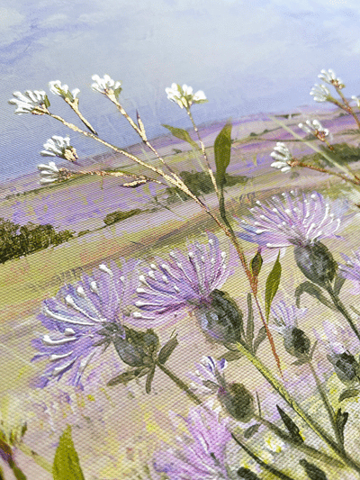 Lilac Thistle Field Canvas By Diane Demirci *NEW* - TheArtistsQuarter