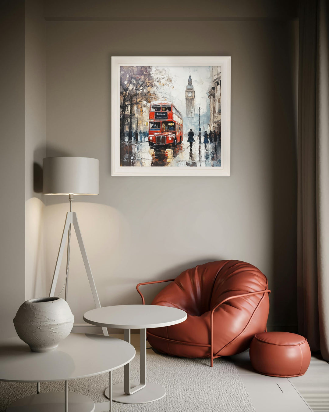 London Bus - Cream Hurstwood Square Frame