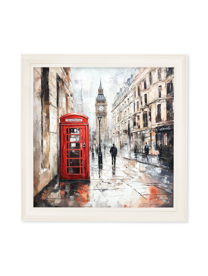 London Telephone Box - Cream Hurstwood Square Frame