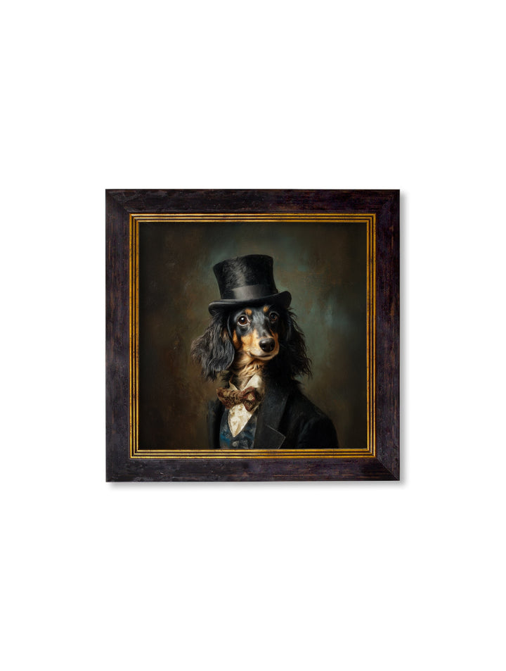 Sir Sausageworth - Gentleman Dachshund Oxford Square Frame