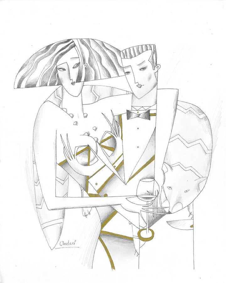 Lord And Lady II - Line Study by Andrei Protsouk - TheArtistsQuarter