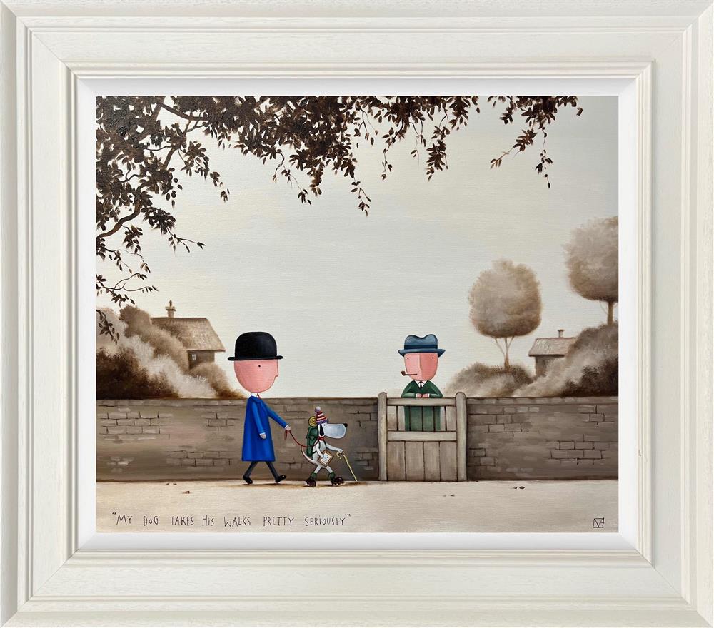 My Dog Takes His Walks Pretty Seriously by Michael Abrams (Original) - TheArtistsQuarter