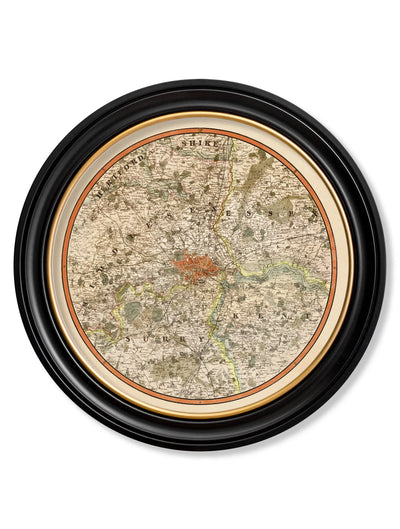 c.1839 Pigot & Co. New Map of the Environs London - Round - TheArtistsQuarter
