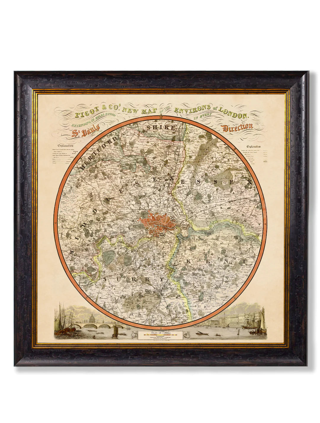 c.1839 Pigot & Co. New Map of the Environs London - TheArtistsQuarter