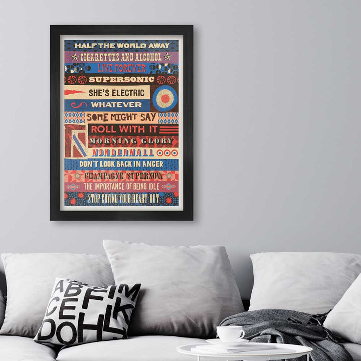 Definitely Glory - Oasis Typographic Music Poster Print - TheArtistsQuarter