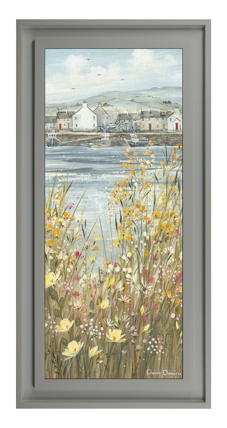Boats & Blooms III By Diane Demirci Grey Frame *NEW* - TheArtistsQuarter