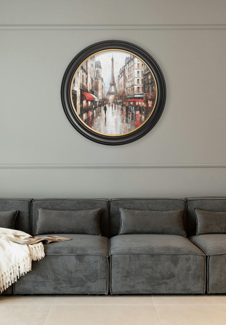 Paris Eiffel Tower - Oxford Round Frame