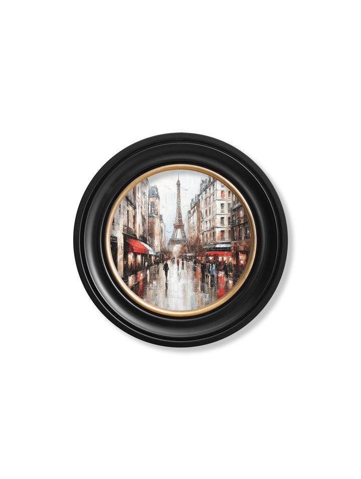 Paris Eiffel Tower - Oxford Round Frame
