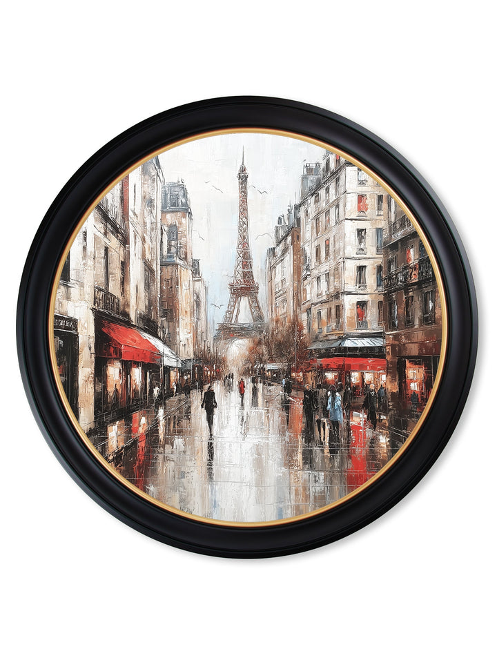 Paris Eiffel Tower - Oxford Round Frame