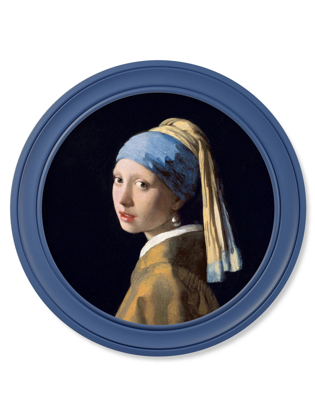 c.1665 Girl with a Pearl Earring - Round Frame J Vermeer - TheArtistsQuarter