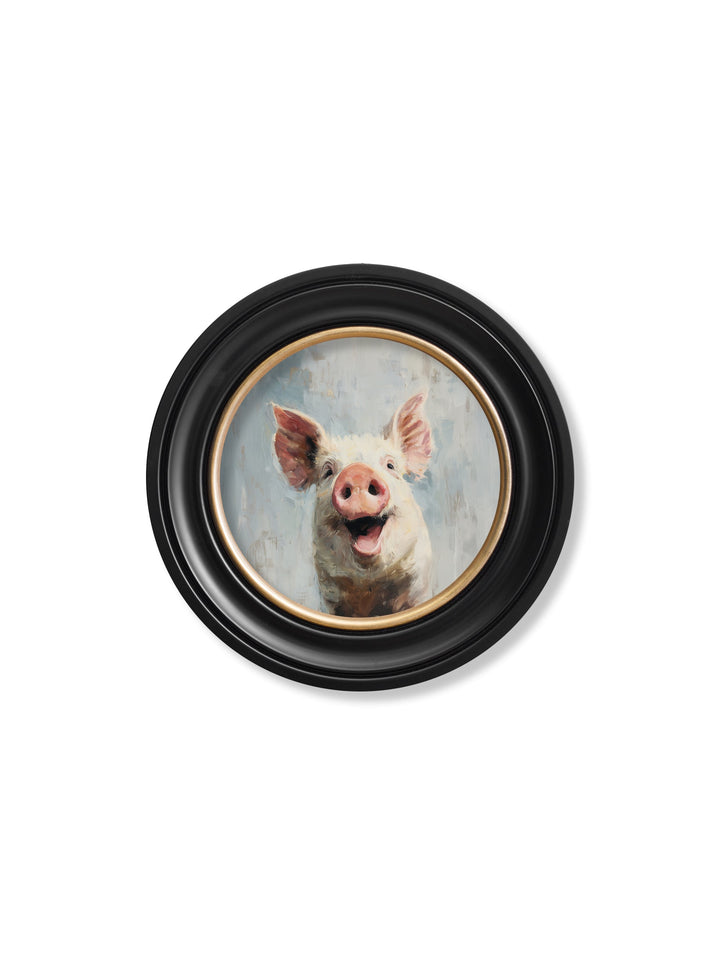 The Giggly Pig - Oxford Round Frame