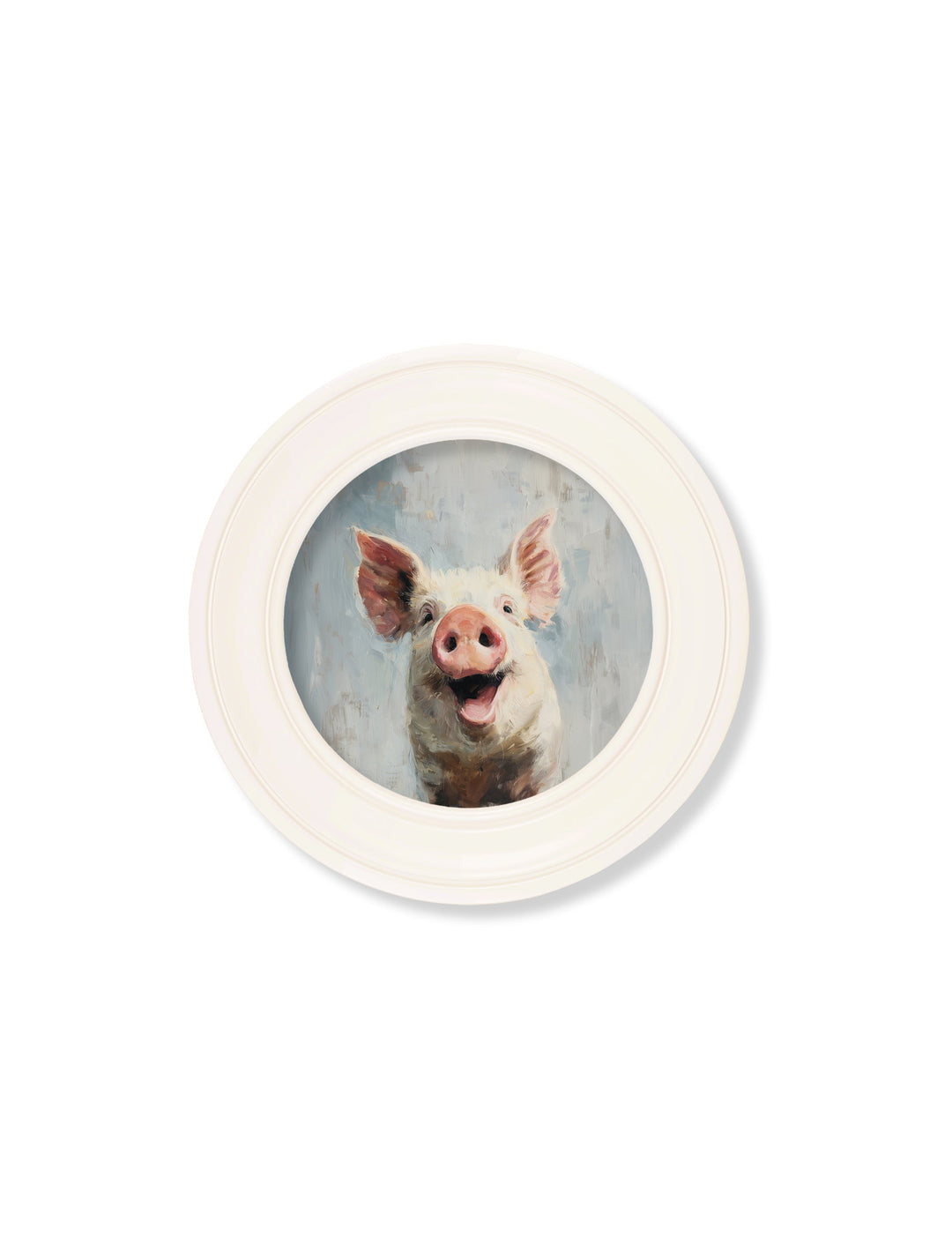 The Giggly Pig - Oxford Strong White Round Frame