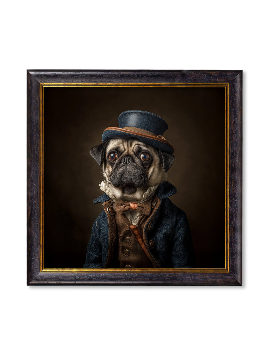 Sir Puggington - Gentleman Pug Oxford Square Frame
