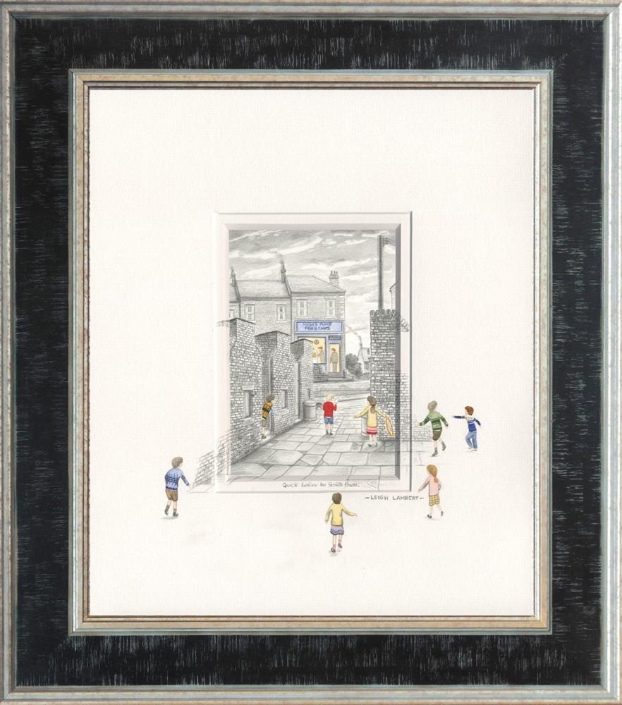 Quick Before He Scoffs Them - Overspill Sketch By Leigh Lambert - TheArtistsQuarter