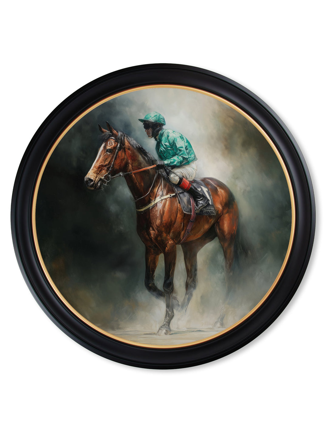 The Irish Racehorses - Oxford Round Frame
