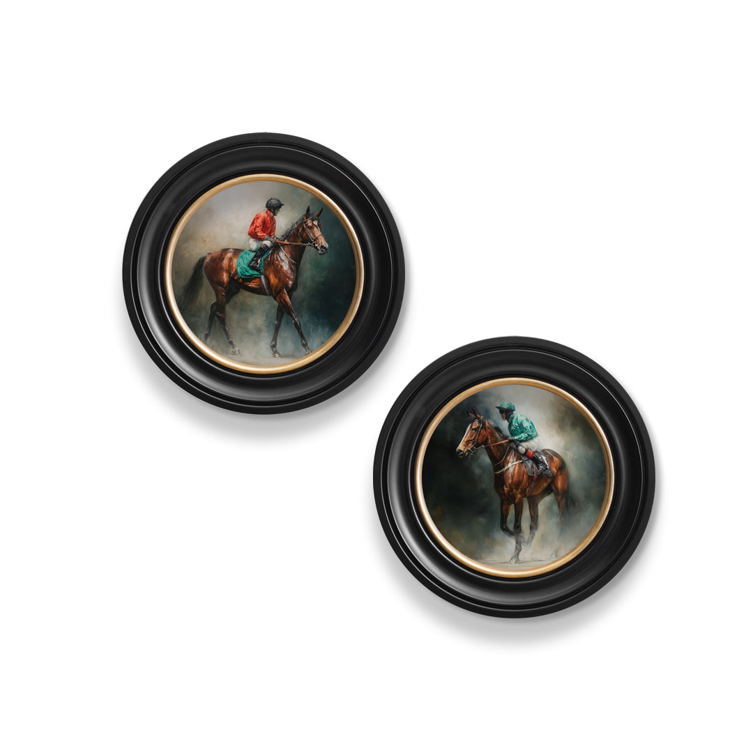 The Irish Racehorses - Oxford Round Frame