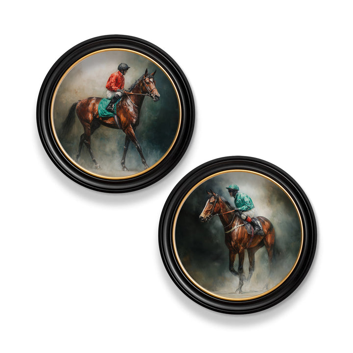 The Irish Racehorses - Oxford Round Frame