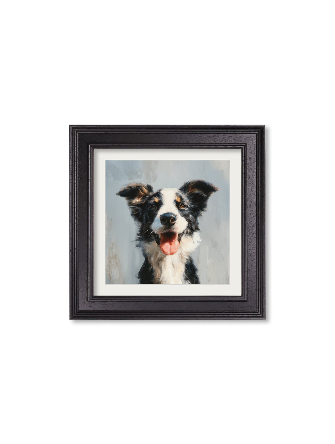 The Smiley Sheepdog - Black Hurstwood Square Frame