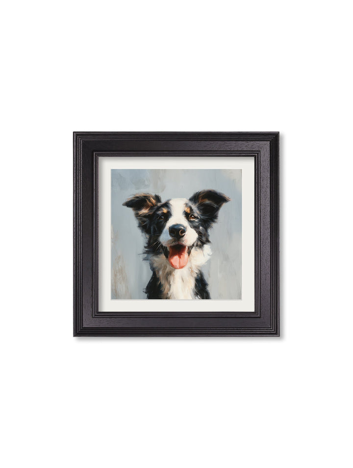 The Smiley Sheepdog - Black Hurstwood Square Frame