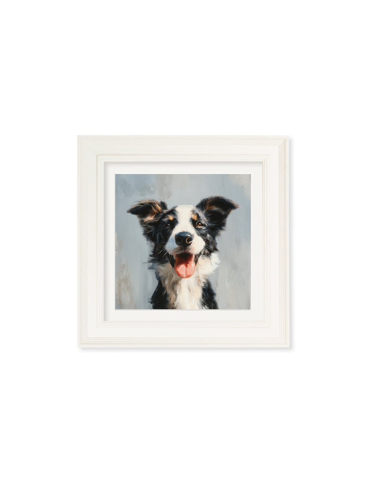 The Smiley Sheepdog - Cream Hurstwood Square Frame