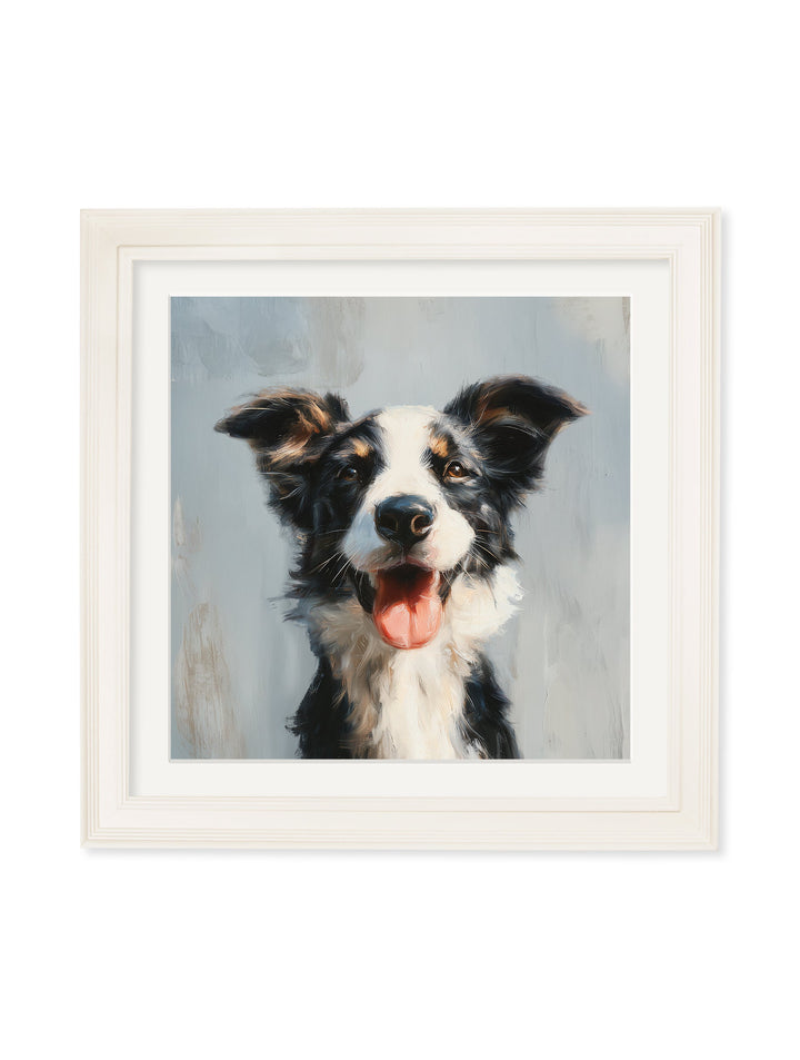 The Smiley Sheepdog - Cream Hurstwood Square Frame