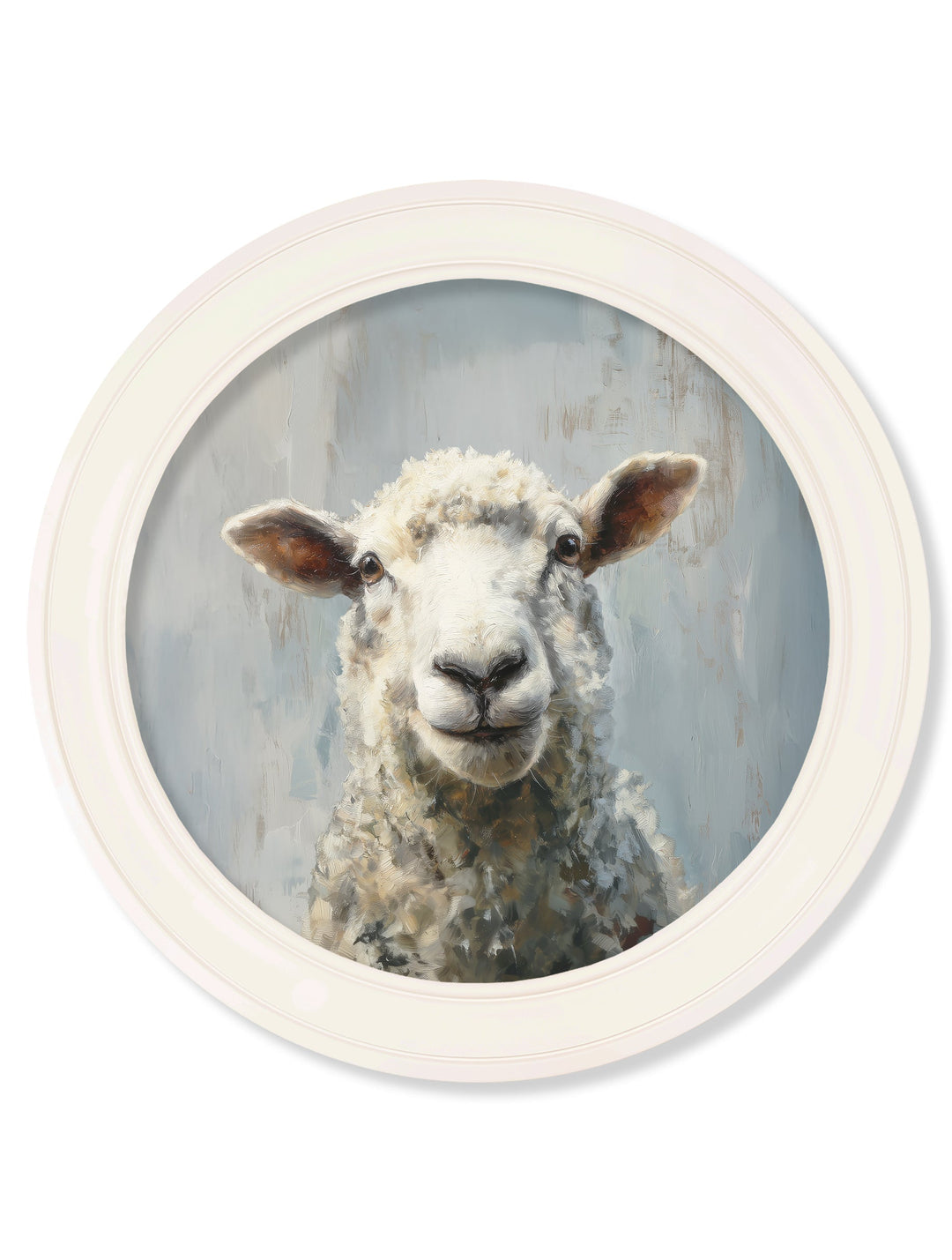 The Jolly Sheep - Oxford Strong White Round Frame