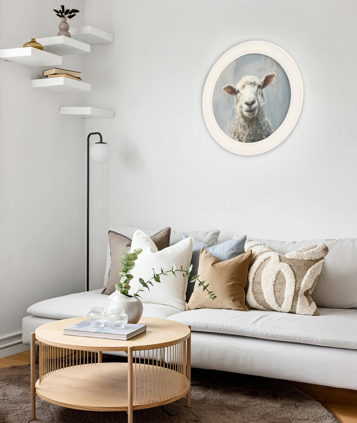 The Jolly Sheep - Oxford Strong White Round Frame