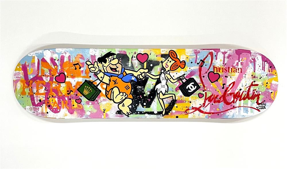 The Flinstone Love - Skatedeck by Emily Crook (Original) - TheArtistsQuarter
