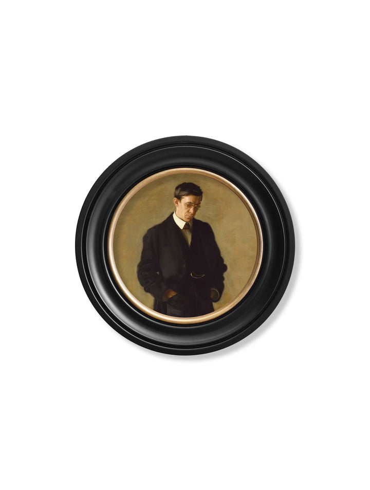 c.1900 The Thinker - Thomas Eakins - Round Frame - TheArtistsQuarter