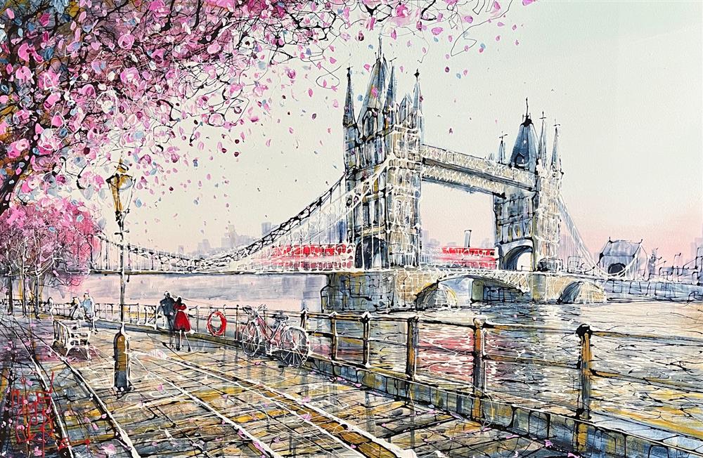 Towers Under The Blossom By Nigel Cooke (Signed Limited Edition on Canvas) - TheArtistsQuarter