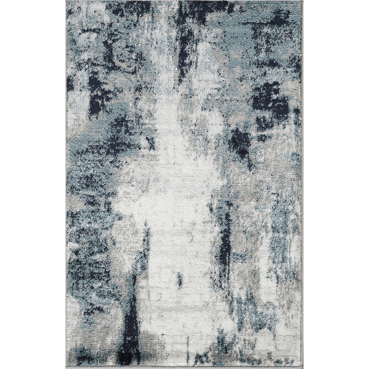 Wanderlust Abstract Marble Rug Blue & Sky Blue - TheArtistsQuarter