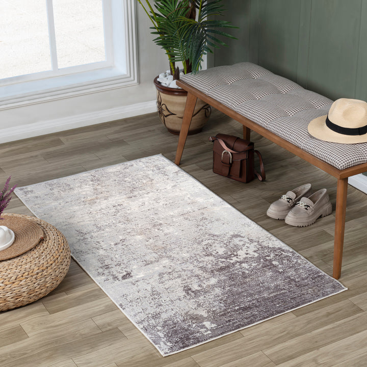 Wanderlust Abstract Marble Rug Grey & Light Slate - TheArtistsQuarter