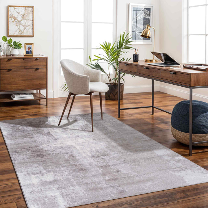 Wanderlust Abstract Marble Rug Grey & Taupe - TheArtistsQuarter