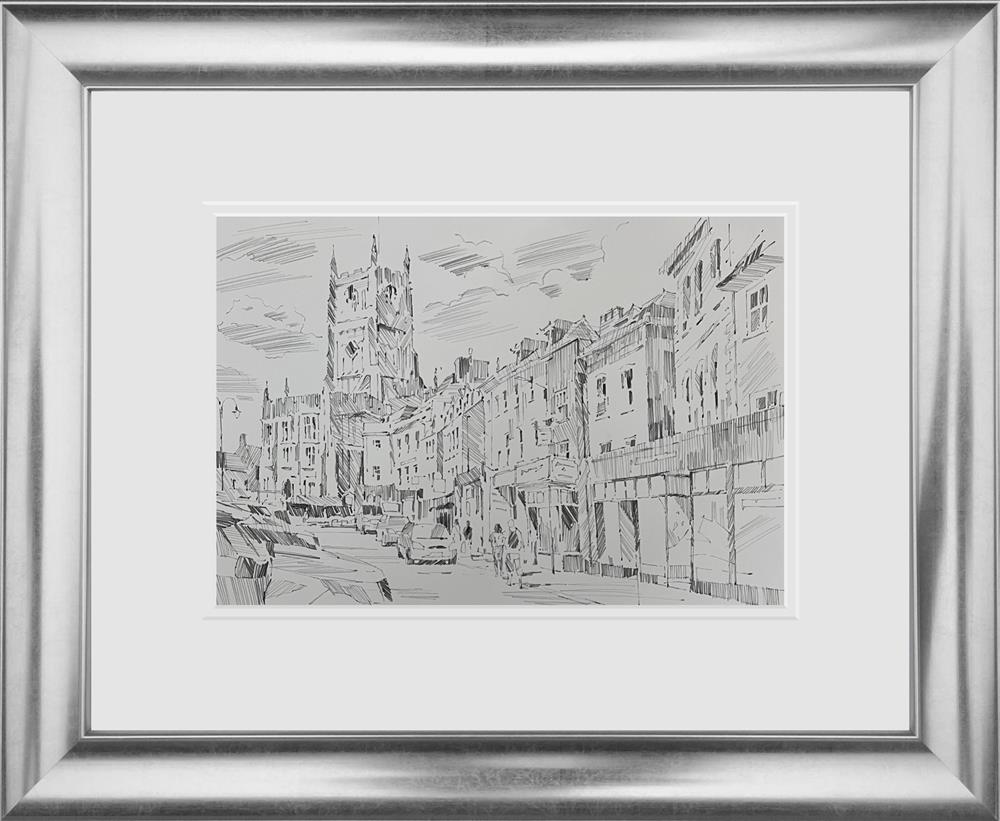 Walking To The Cathedral - Sketch by Colin Brown (Original) - TheArtistsQuarter