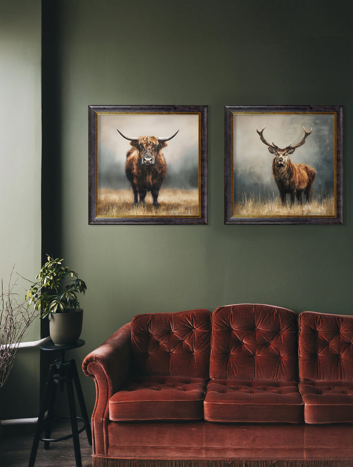 Highland Stag - Oxford Square Frame