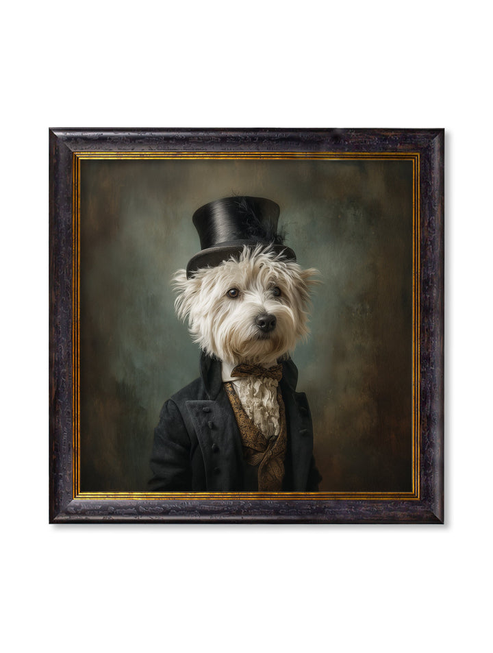 Lord Westly Whitetail - Gentleman Westie Oxford Square Frame