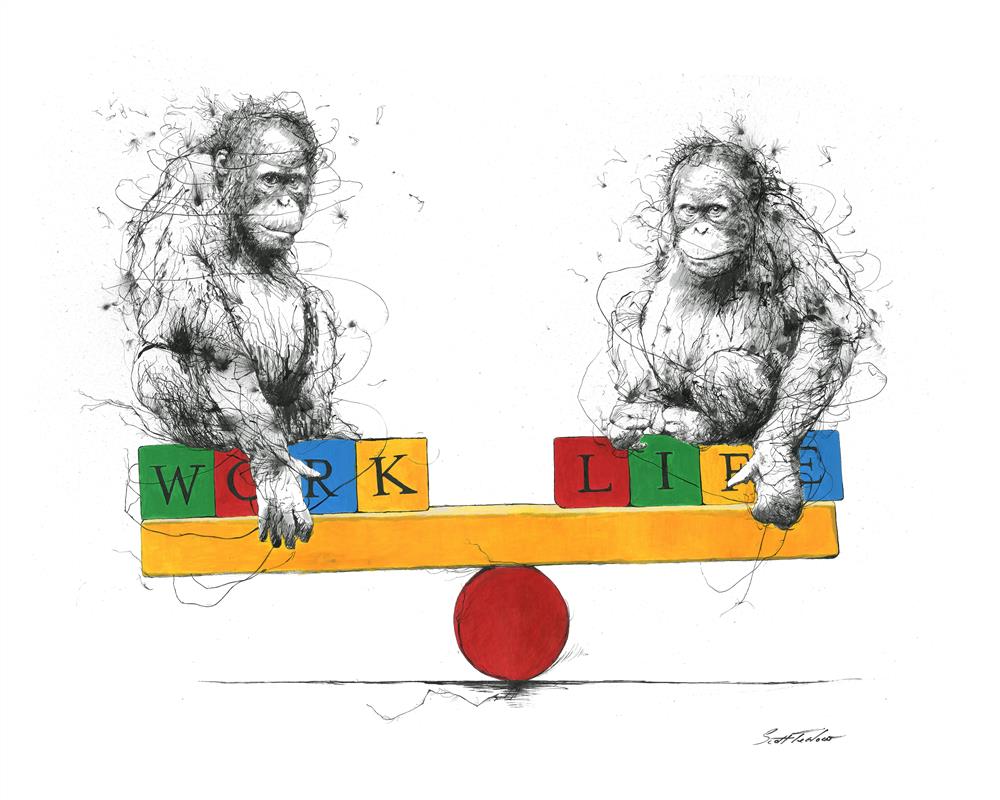 Work Life Balance! - Miniature by Scott Tetlow - TheArtistsQuarter