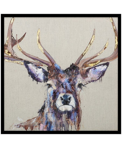 Brindle Stag By Louise Luton Framed Canvas - TheArtistsQuarter