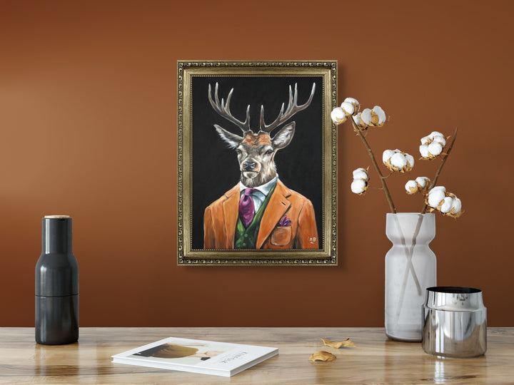 Gentleman Stag (Small) By Louise Brown - TheArtistsQuarter